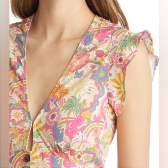Marine Layer Camila Romper in Psychedelic Print - Picture 4 of 7
